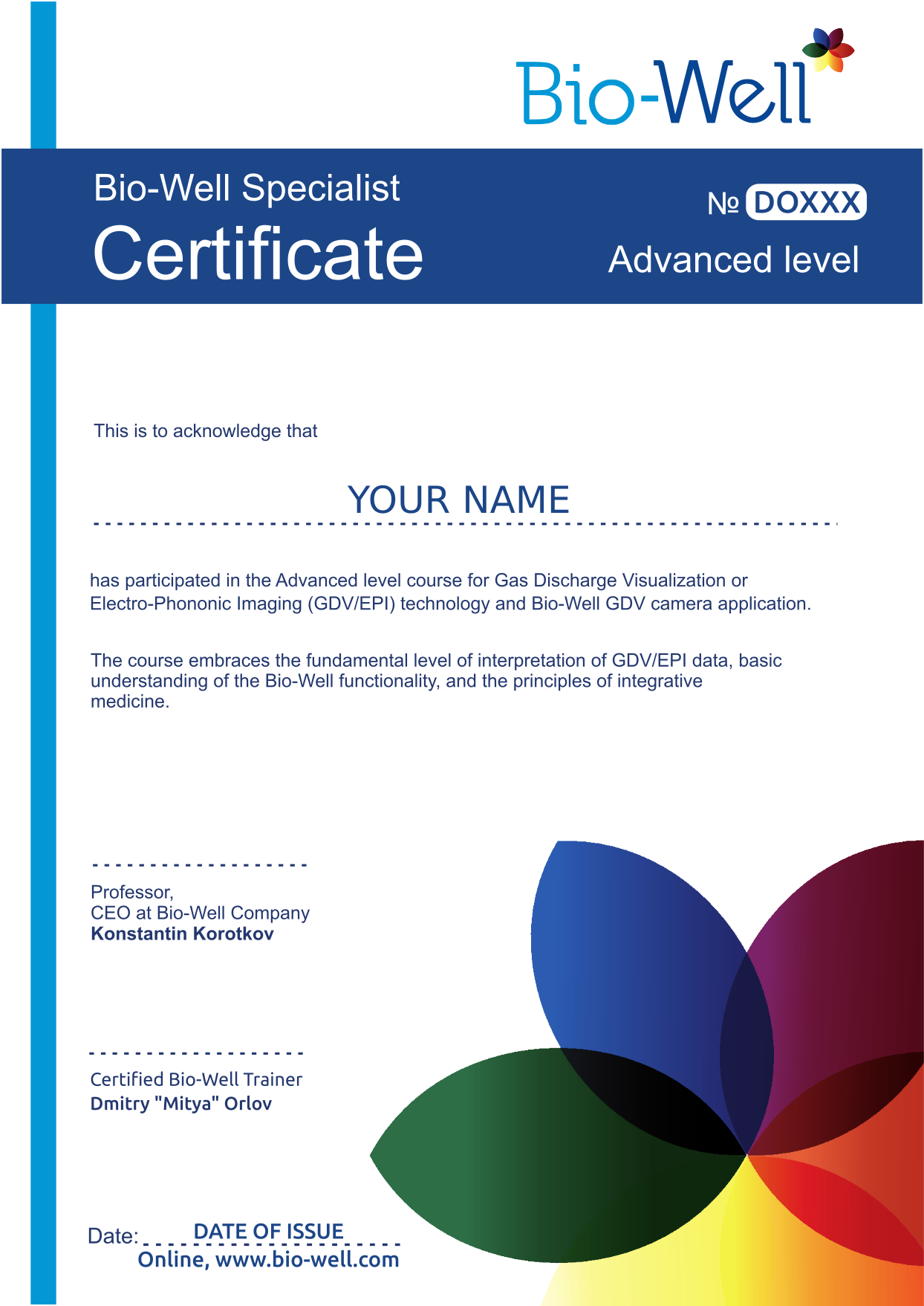 Bio-Well Advanced Level certification